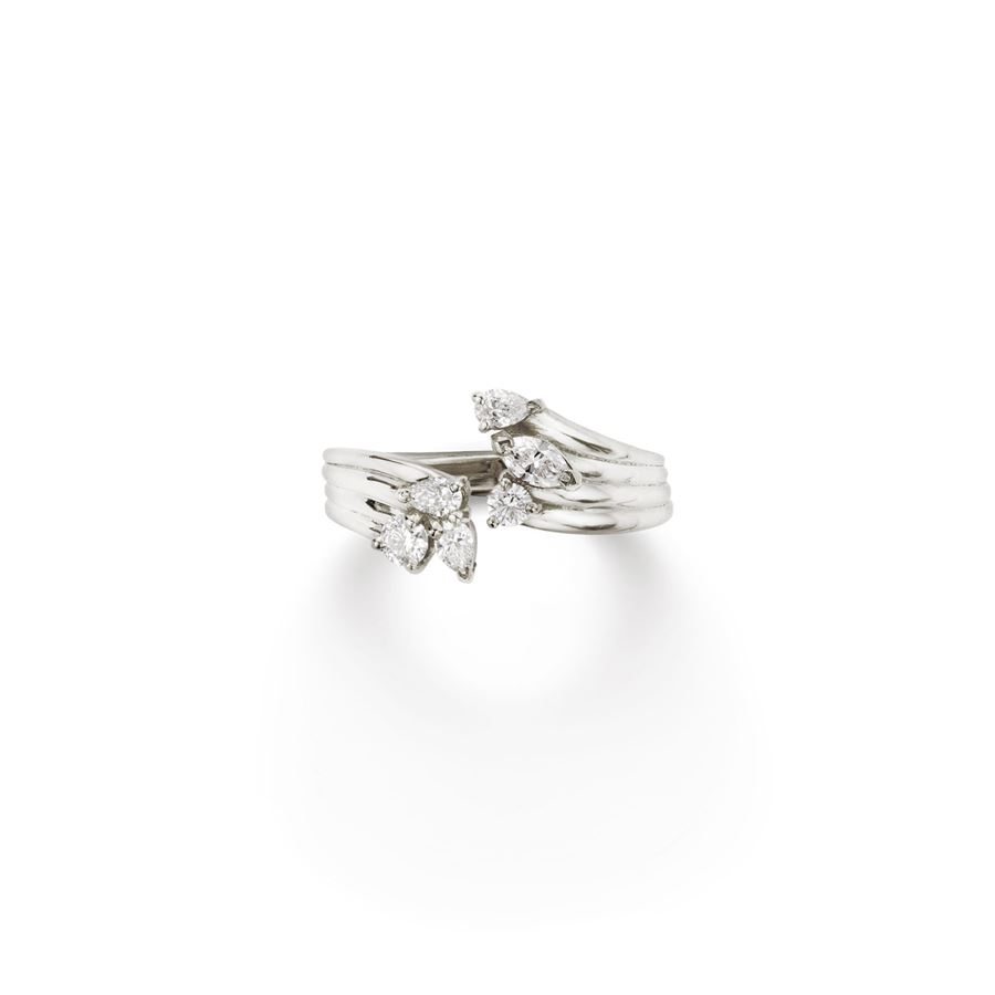 Anello contrariè 'Reverso' in oro bianco e diamanti REVERSO | AN CONTRAU18B CT0,63
